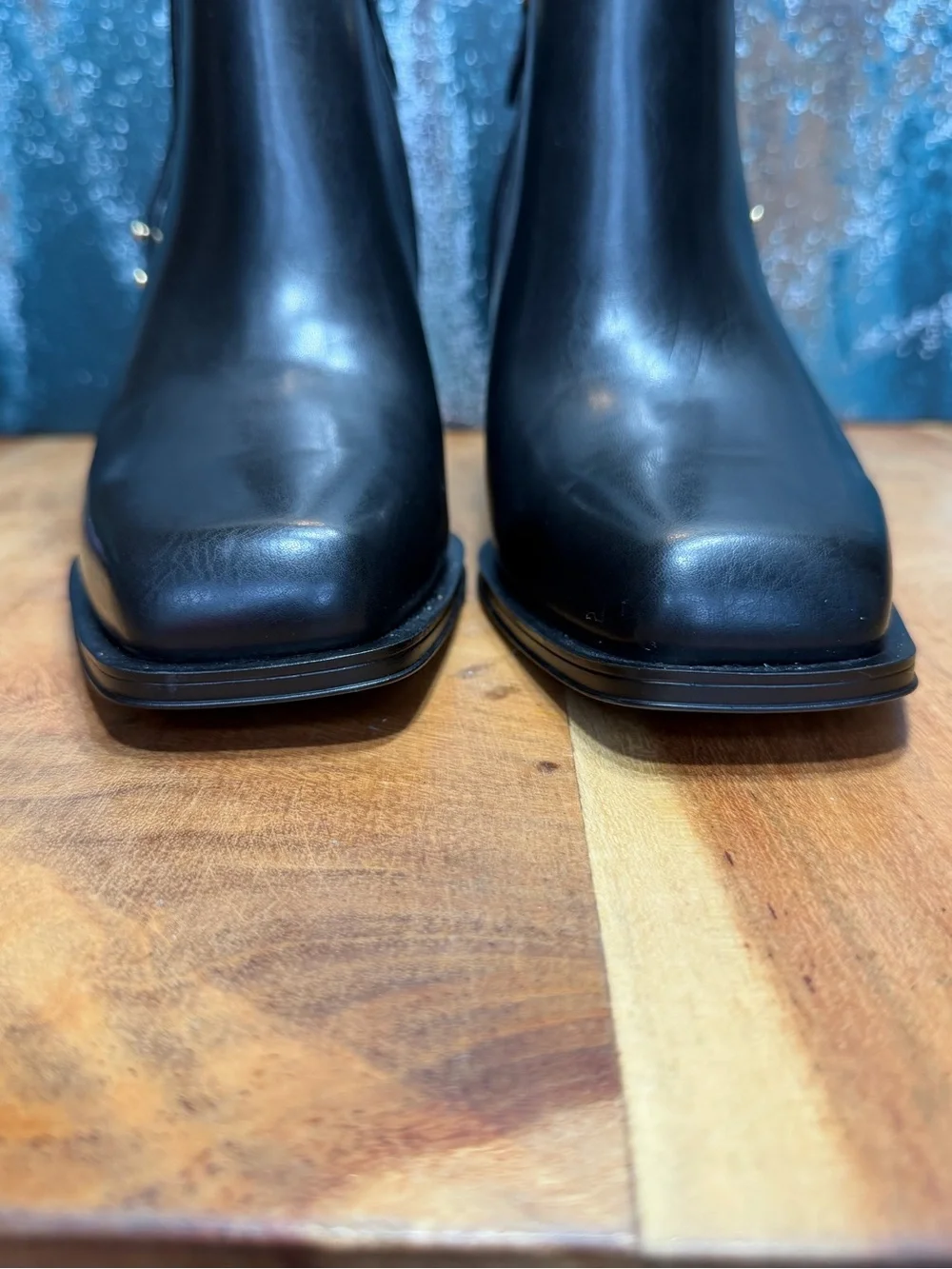 Franco Sarto Minimalist Vivica Square Toe Ankle Boots Black Size 11